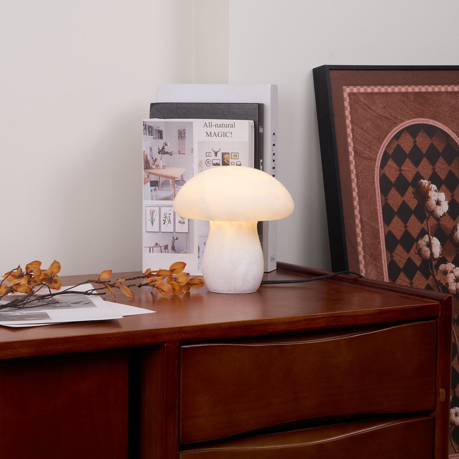 Nera Alabaster Table Lamp-Neutral Decor