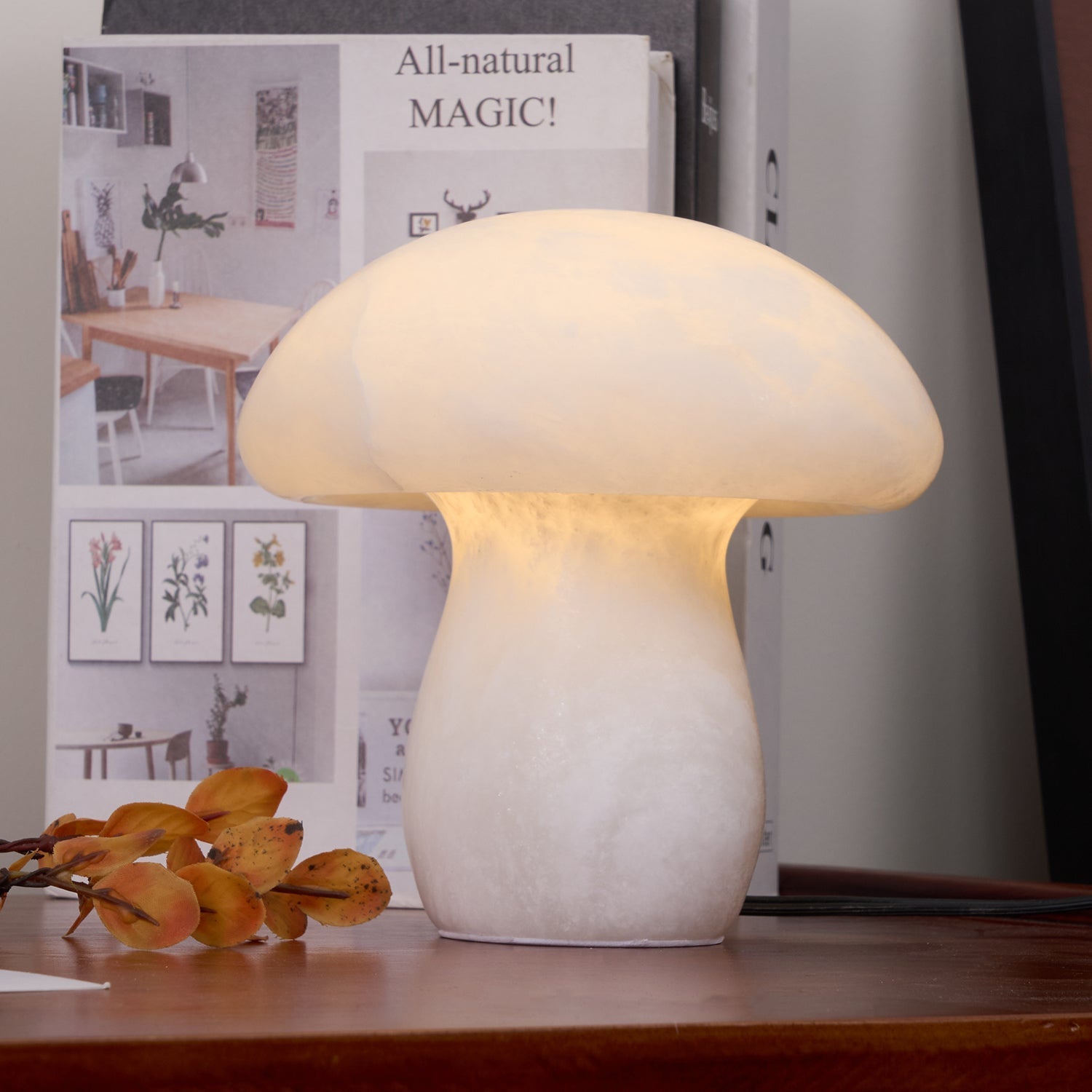 Nera Alabaster Table Lamp-Neutral Decor