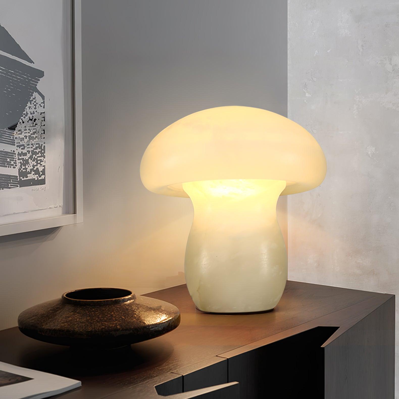 Nera Alabaster Table Lamp-Neutral Decor