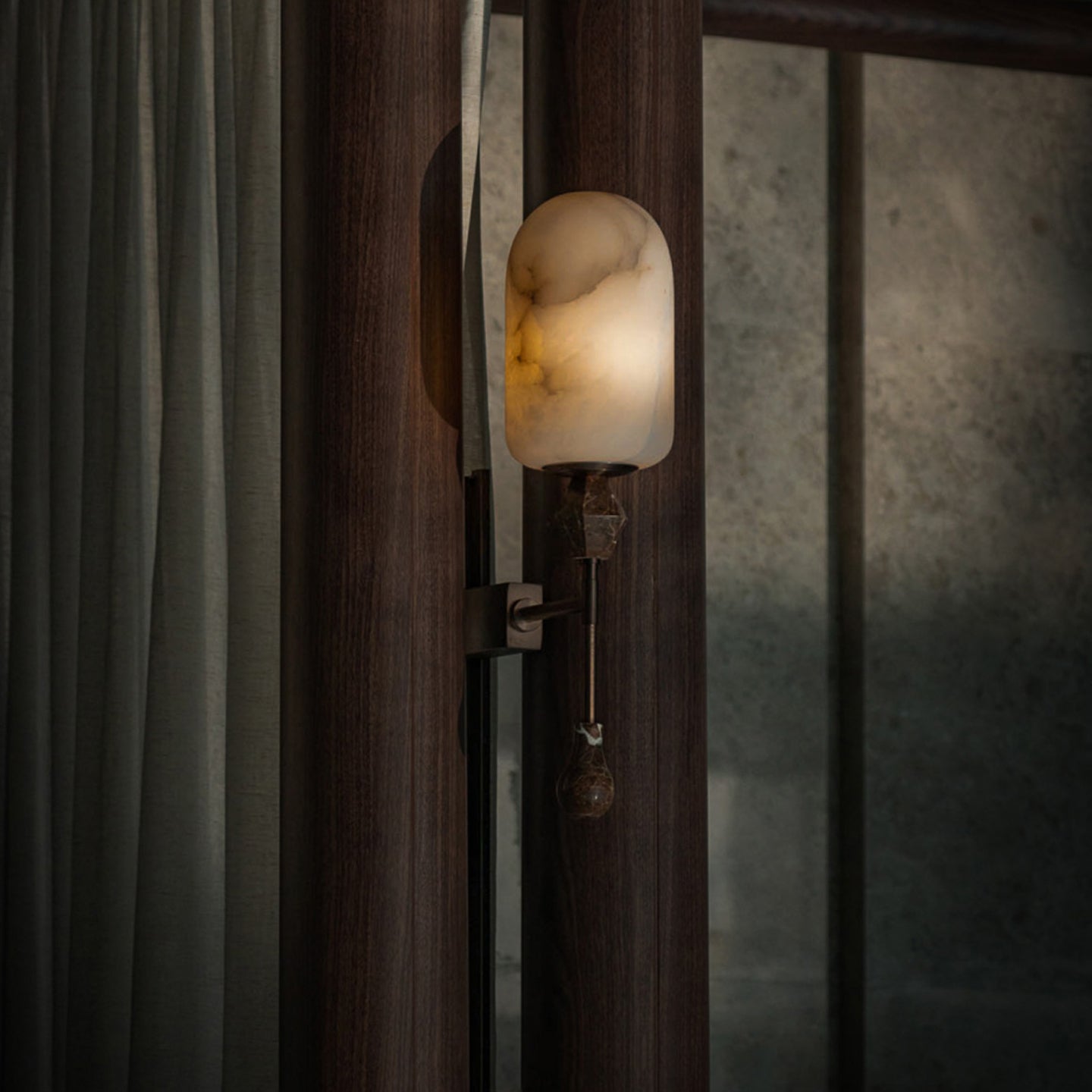Mila Vintage Alabaster Double Sconce-Neutral Decor