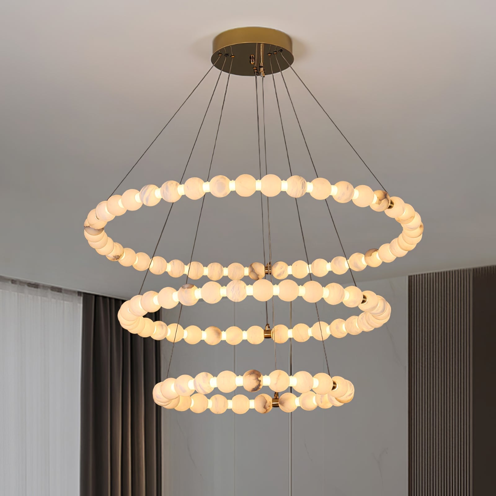 Orion Modern Alabaster Pendant Light Chandelier-Neutral Decor