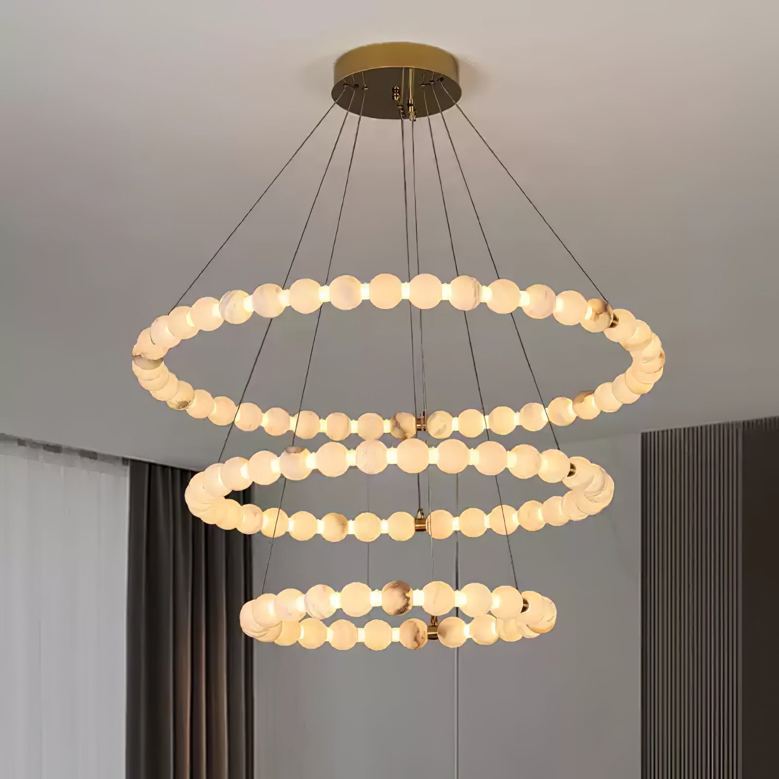 Orion Modern Alabaster Pendant Light Chandelier-Neutral Decor