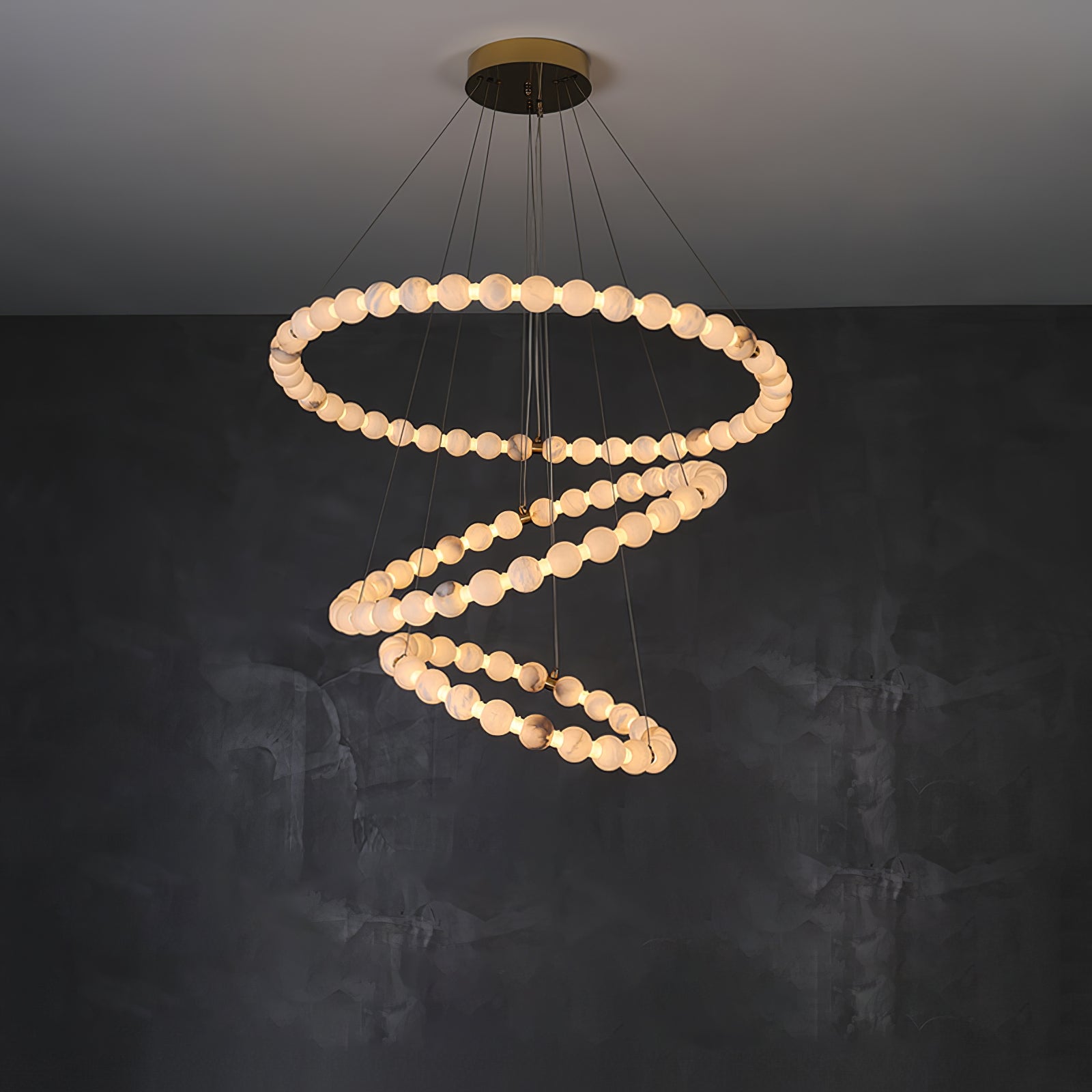 Orion Modern Alabaster Pendant Light Chandelier-Neutral Decor