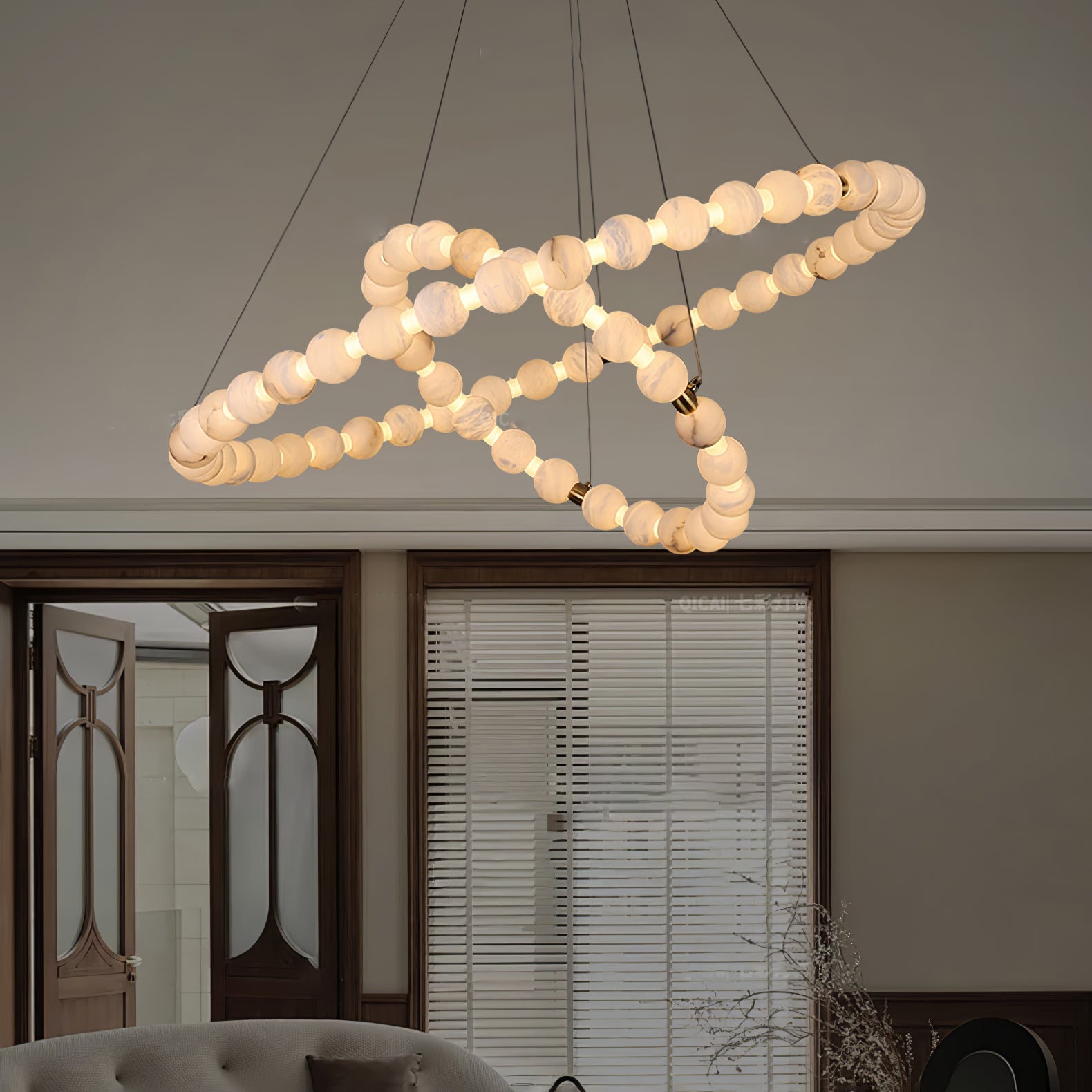 Orion Modern Alabaster Pendant Light Chandelier-Neutral Decor