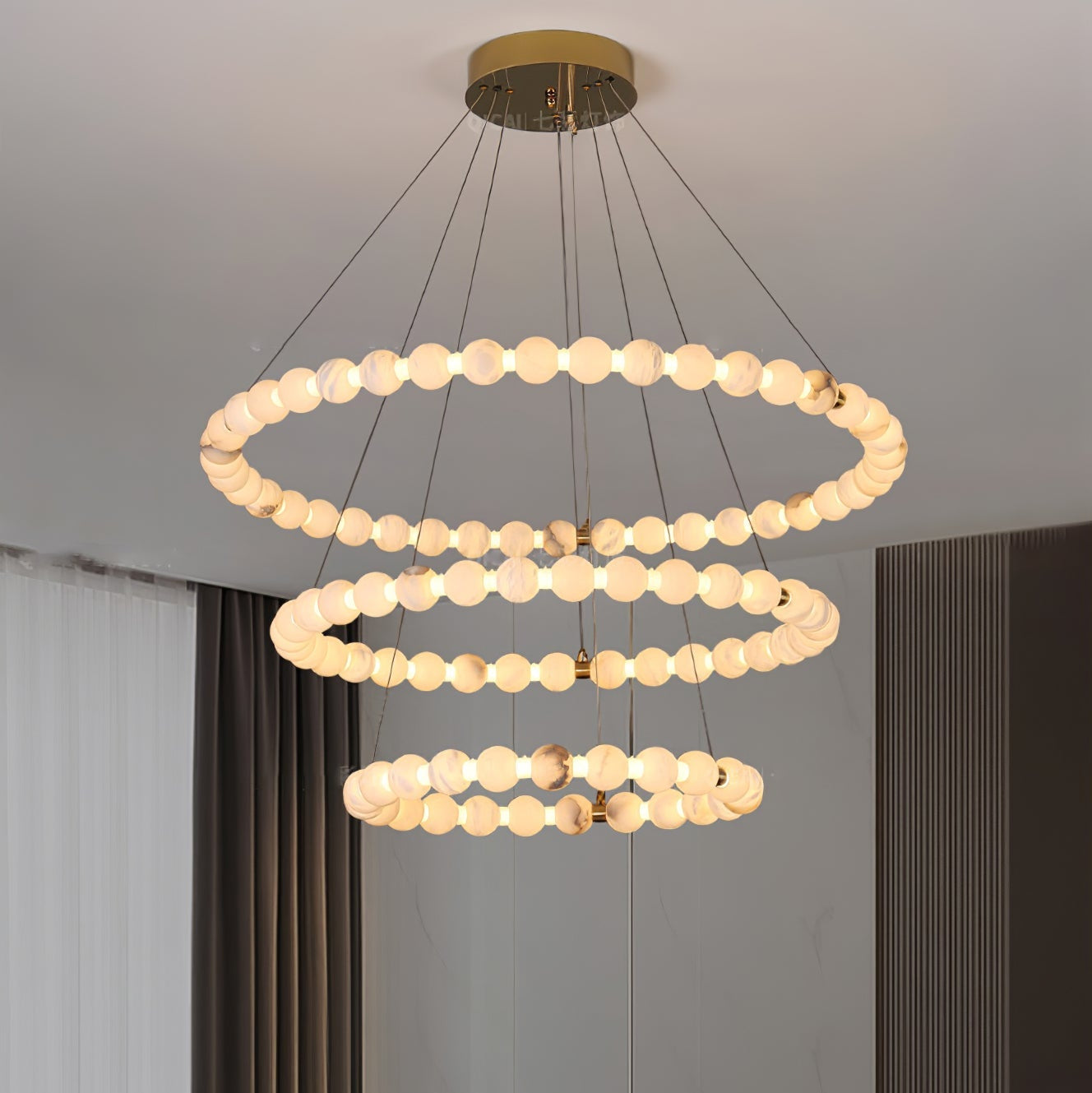Orion Modern Alabaster Pendant Light Chandelier-Neutral Decor