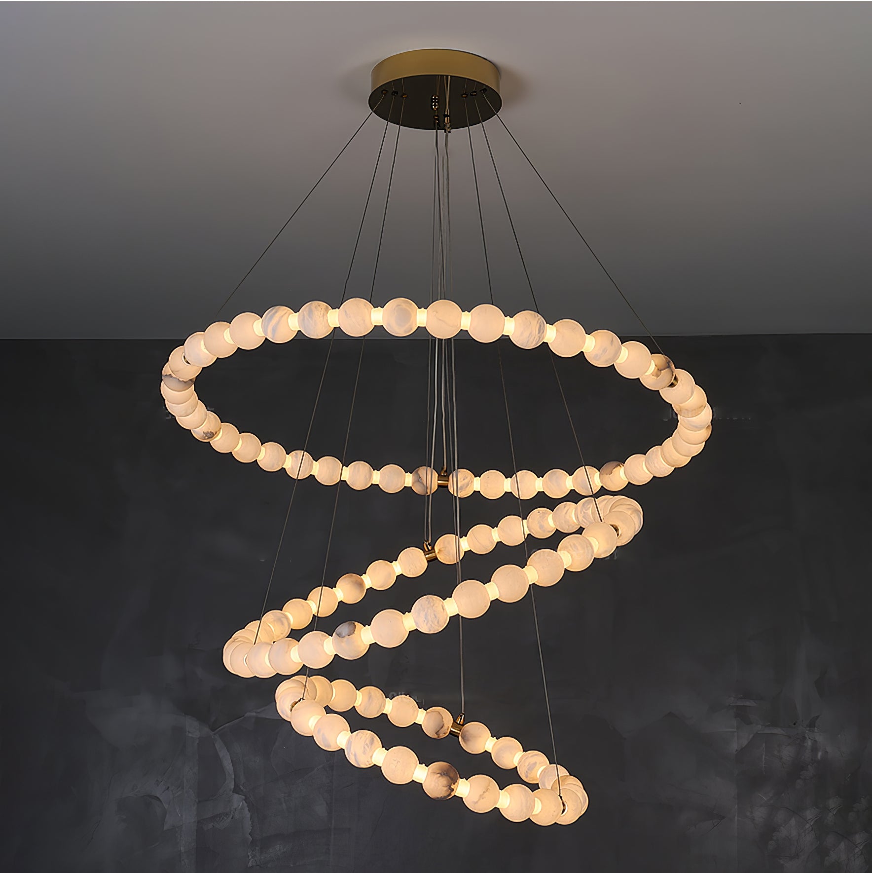 Orion Modern Alabaster Pendant Light Chandelier-Neutral Decor