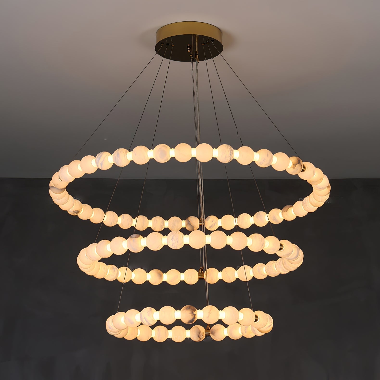 Orion Modern Alabaster Pendant Light Chandelier-Neutral Decor
