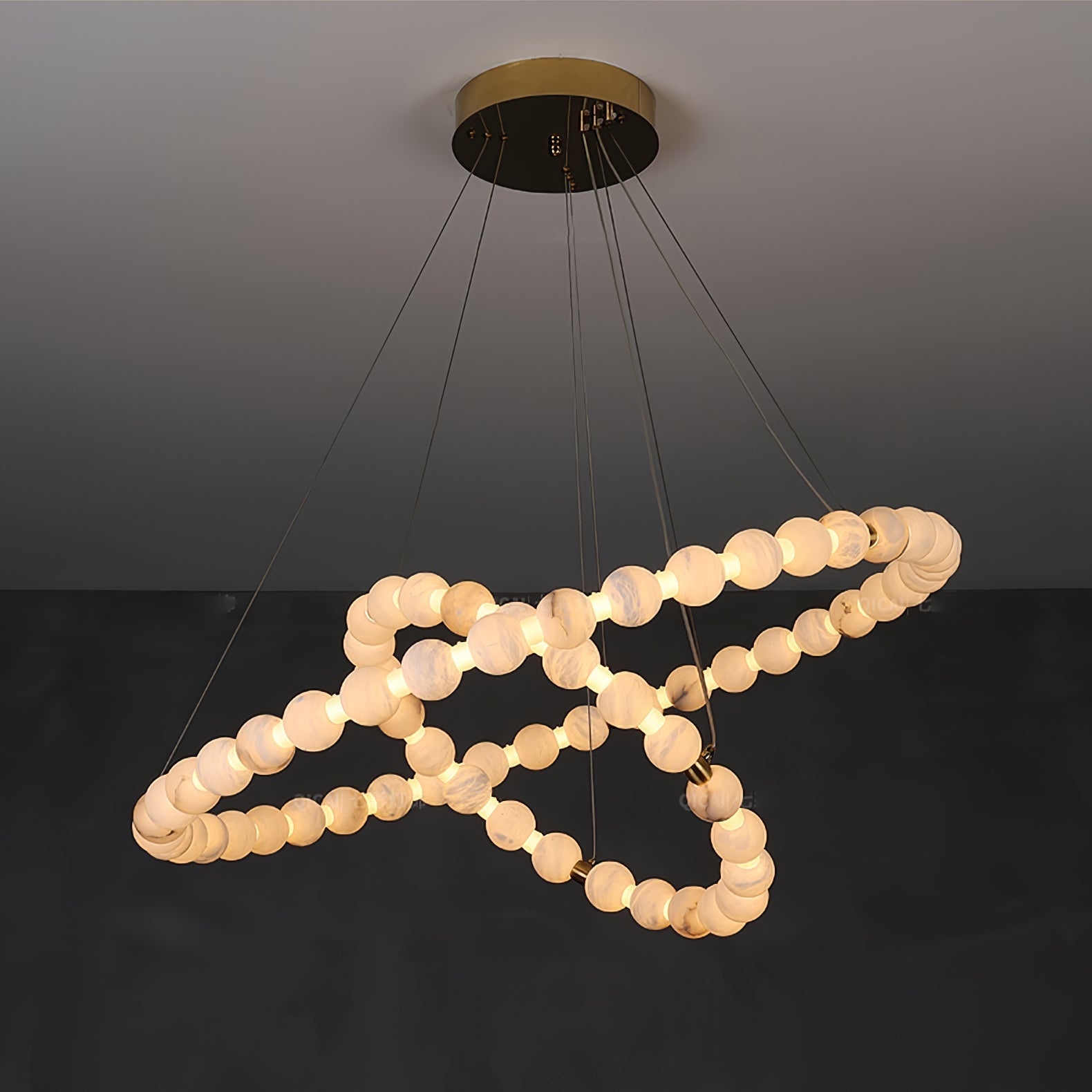 Orion Modern Alabaster Pendant Light Chandelier-Neutral Decor