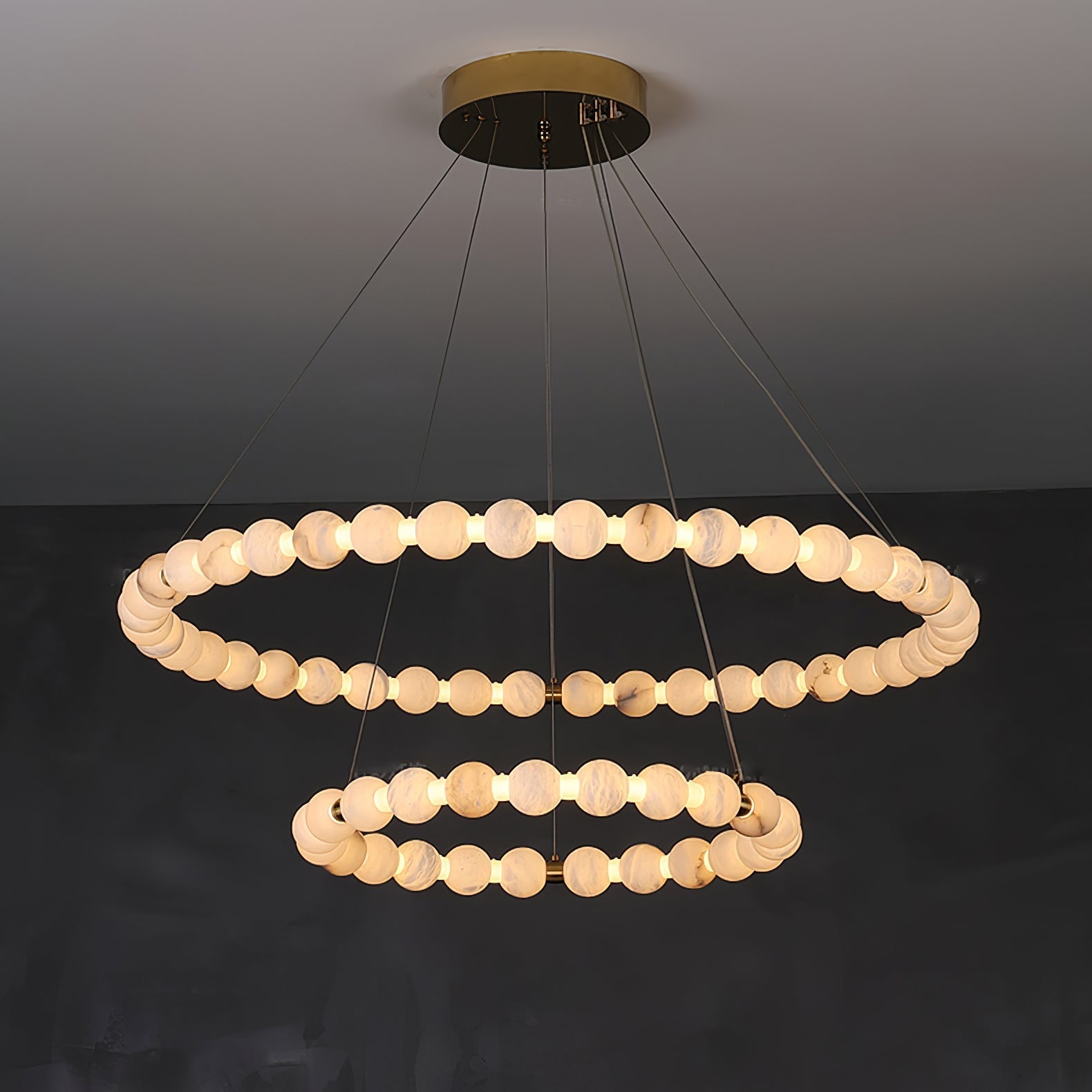 Orion Modern Alabaster Pendant Light Chandelier-Neutral Decor