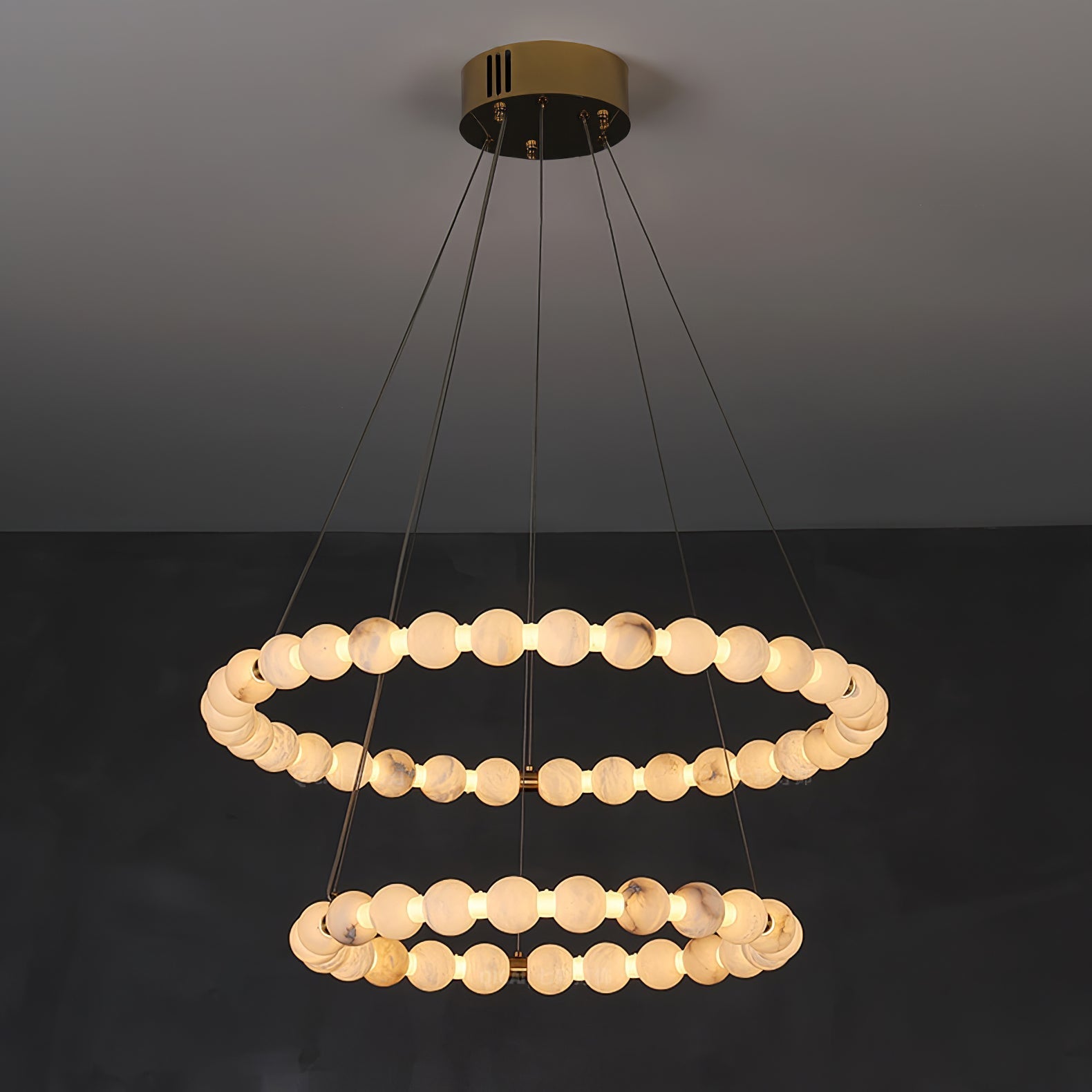Orion Modern Alabaster Pendant Light Chandelier-Neutral Decor