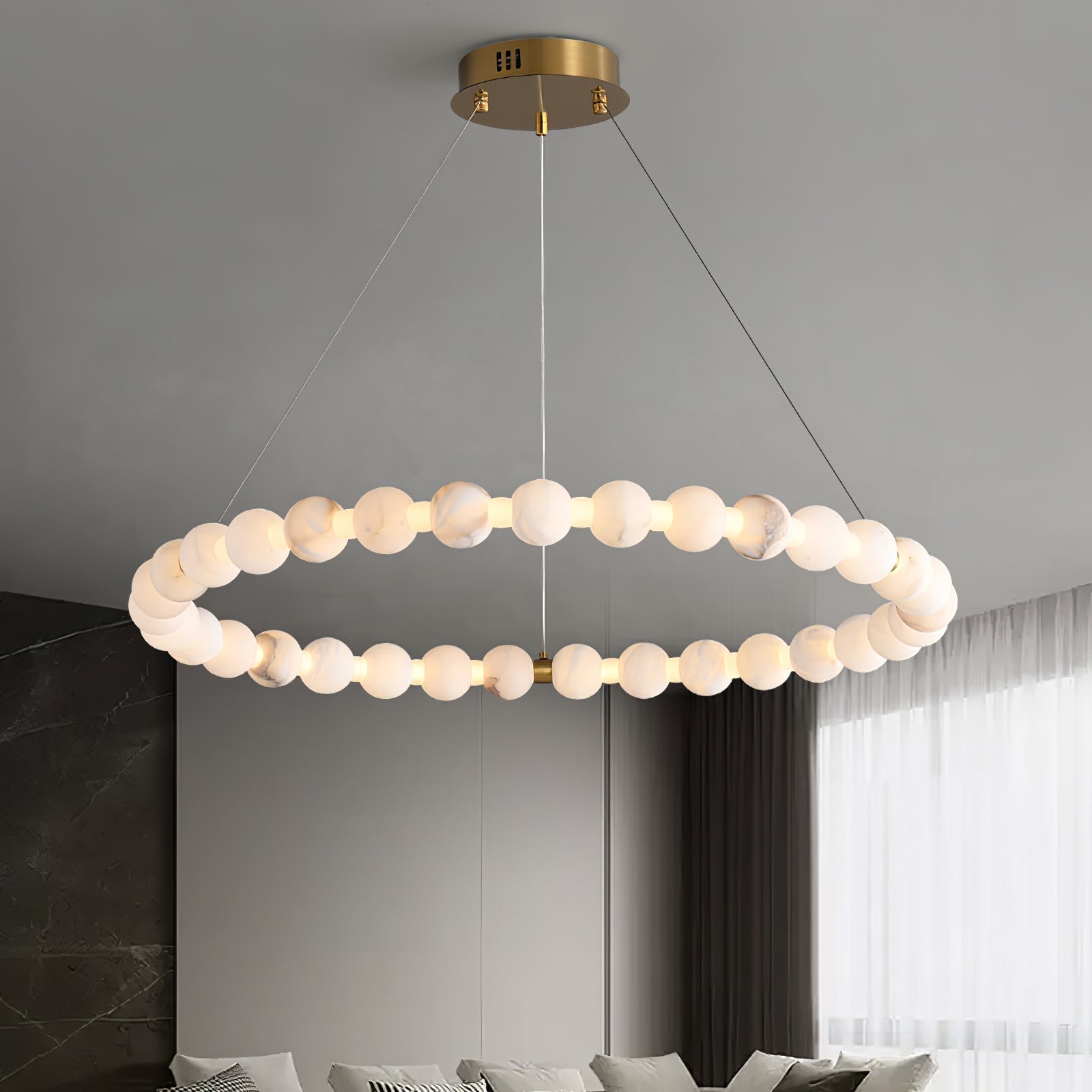 Orion Modern Alabaster Pendant Light Chandelier-Neutral Decor