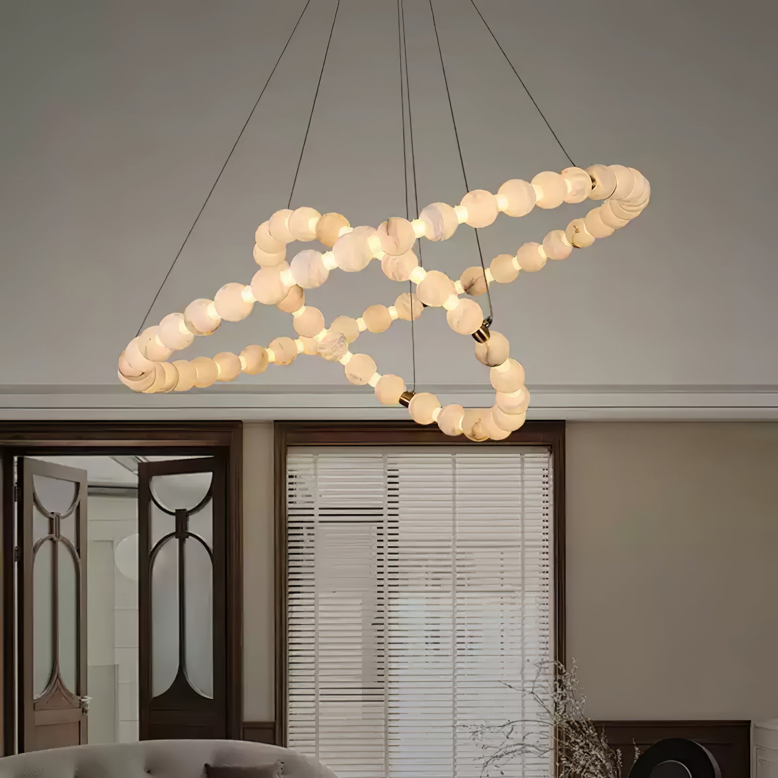 Orion Modern Alabaster Pendant Light Chandelier-Neutral Decor