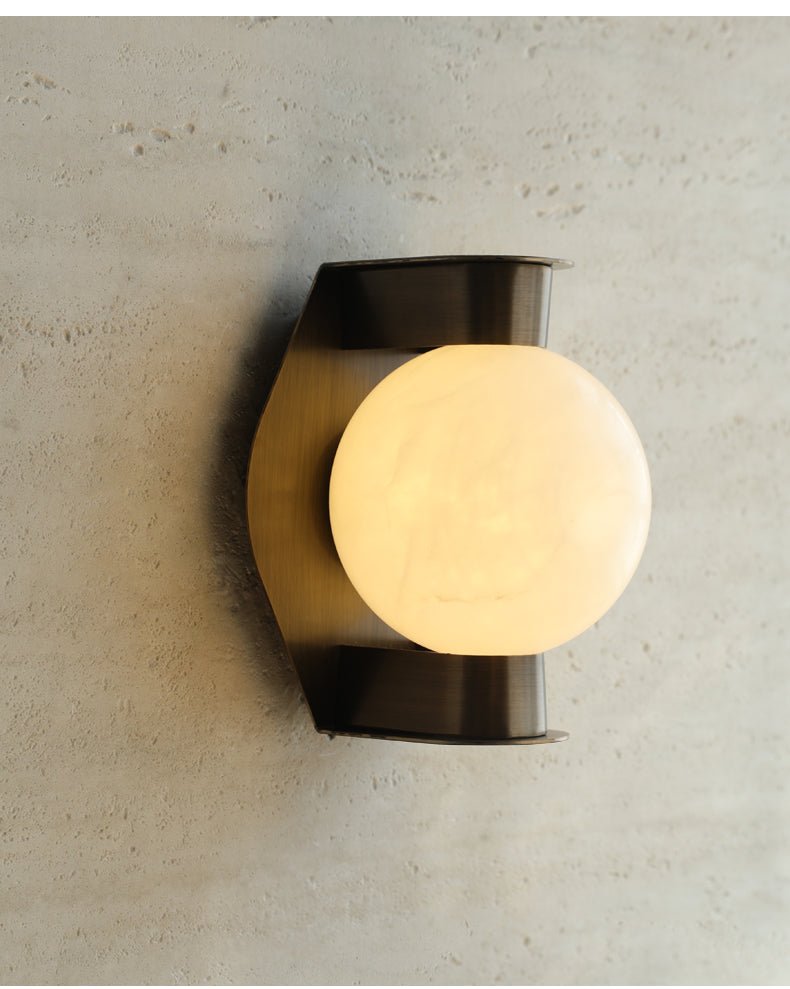 Alabaster Orb Alabaster Sconce-Neutral Decor
