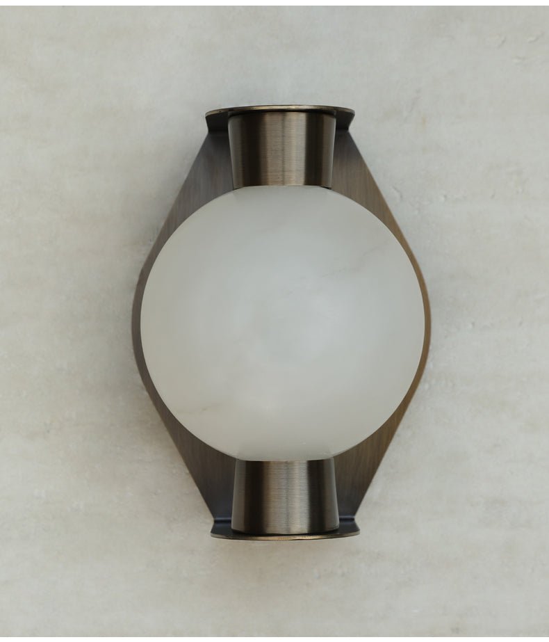 Alabaster Orb Alabaster Sconce-Neutral Decor