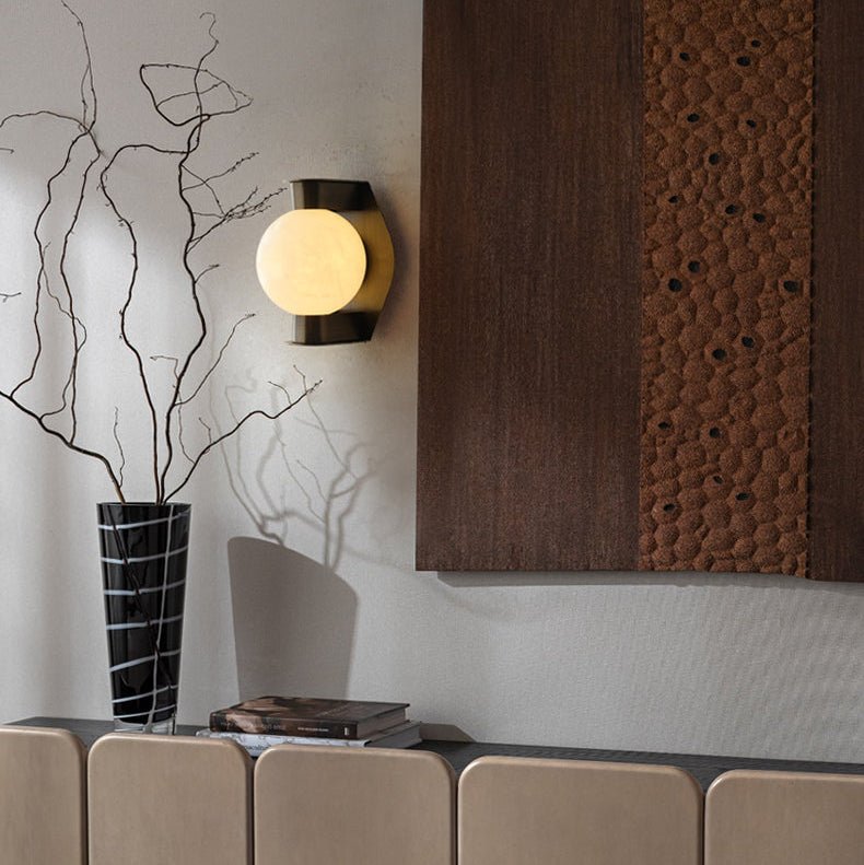 Alabaster Orb Alabaster Sconce-Neutral Decor