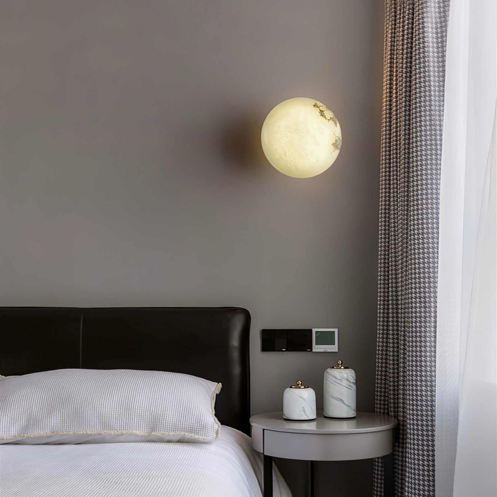Vanorara Minimalist Alabaster Flush Mount Light-Neutral Decor