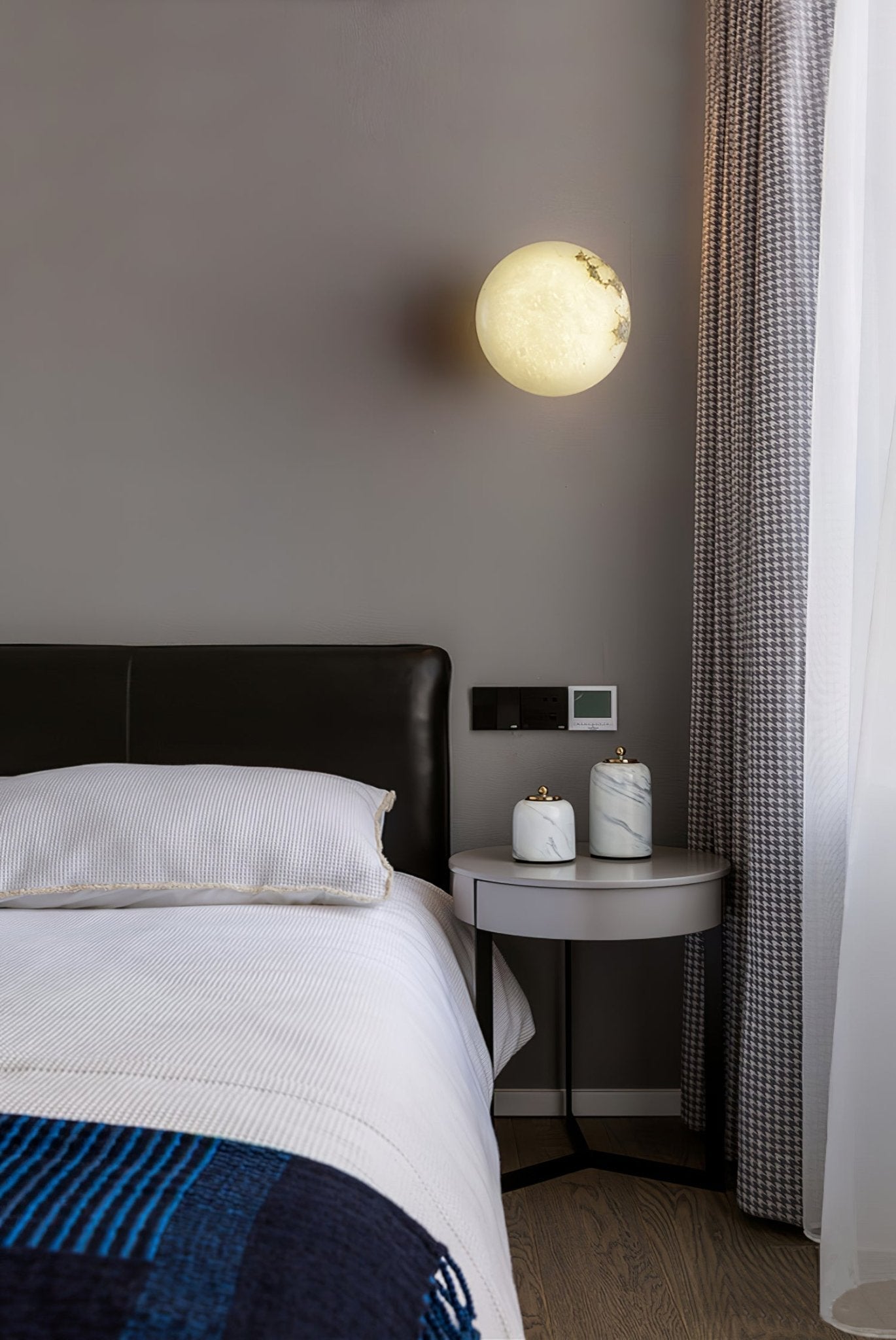 Vanorara Minimalist Alabaster Flush Mount Light-Neutral Decor