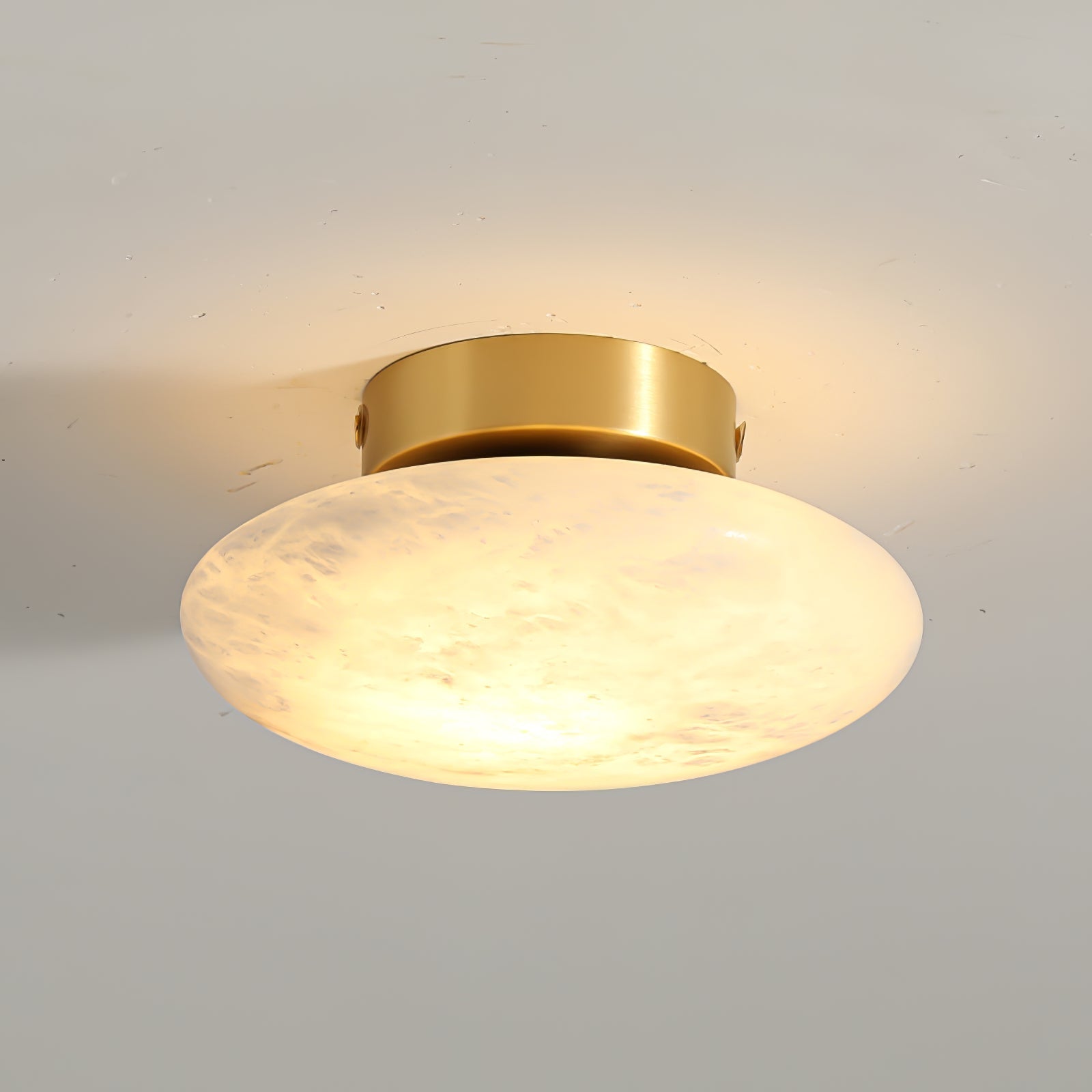 Vanorara Minimalist Alabaster Flush Mount Light-Neutral Decor