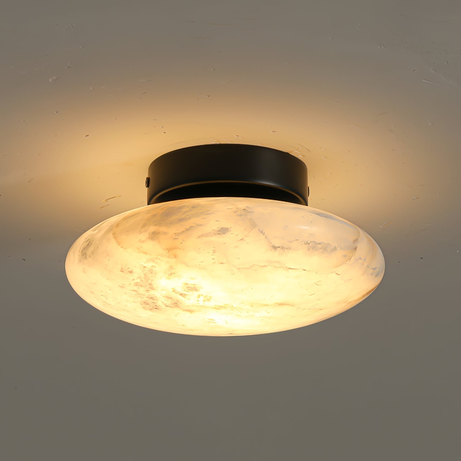 Vanorara Minimalist Alabaster Flush Mount Light-Neutral Decor