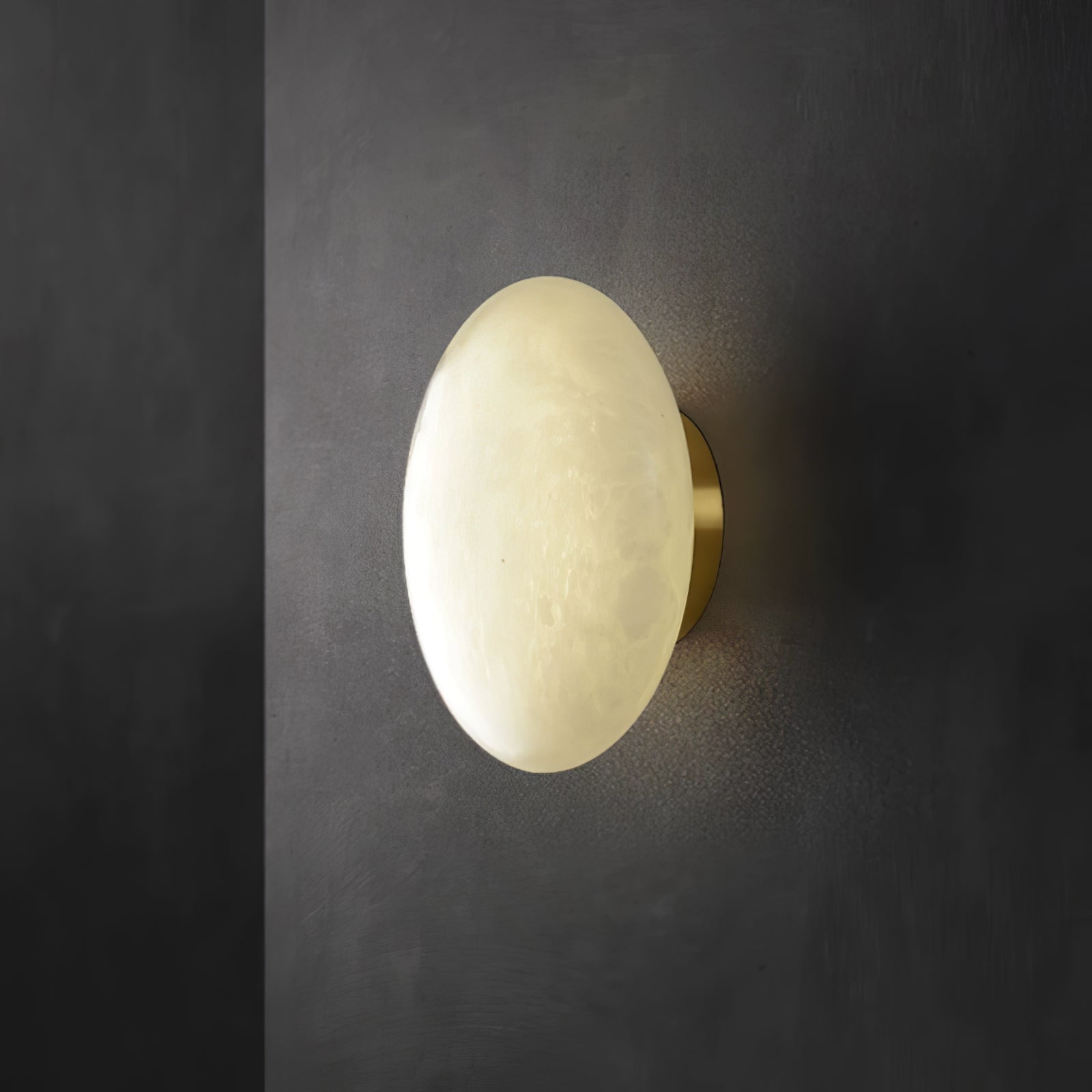 Vanorara Minimalist Alabaster Flush Mount Light-Neutral Decor