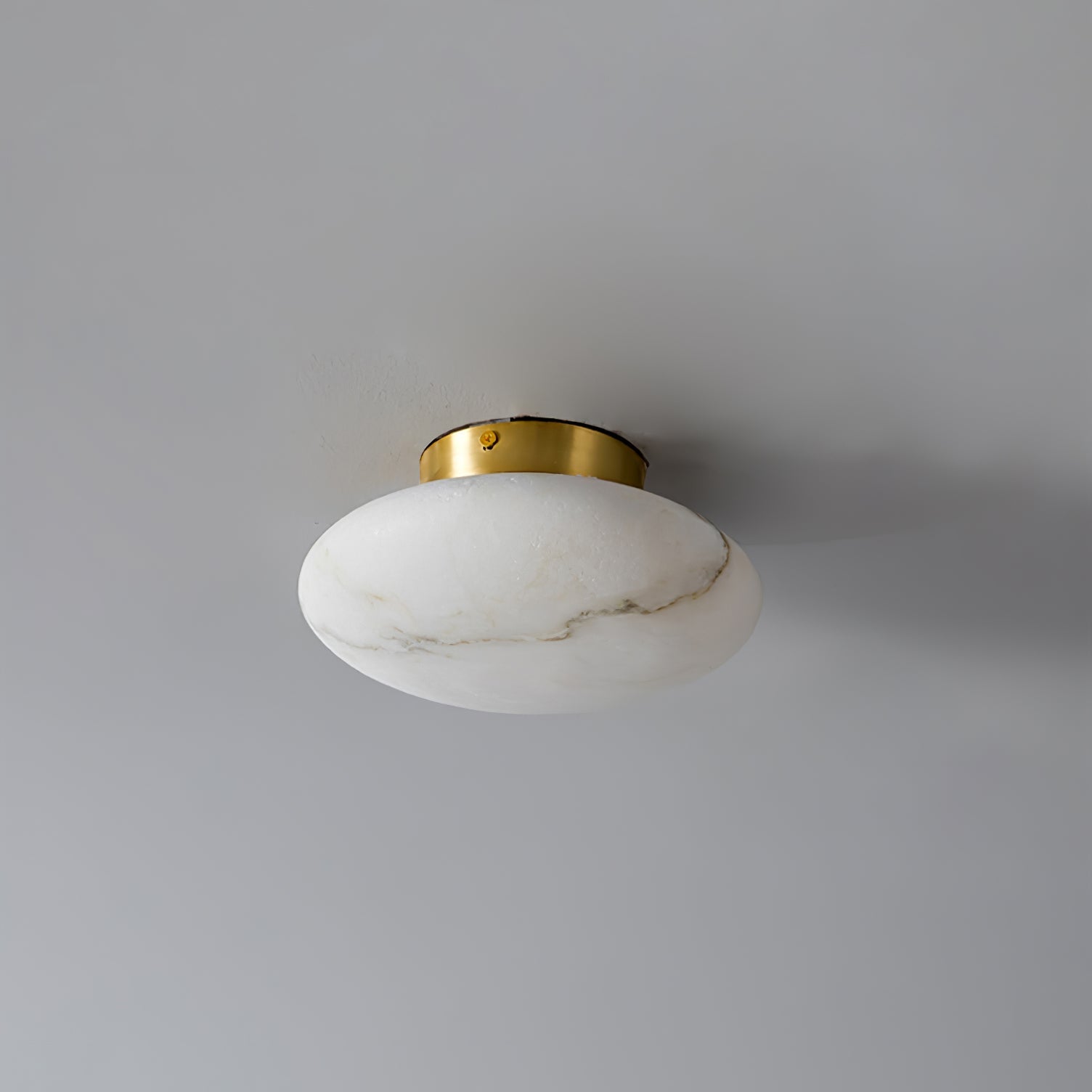 Vanorara Minimalist Alabaster Flush Mount Light-Neutral Decor