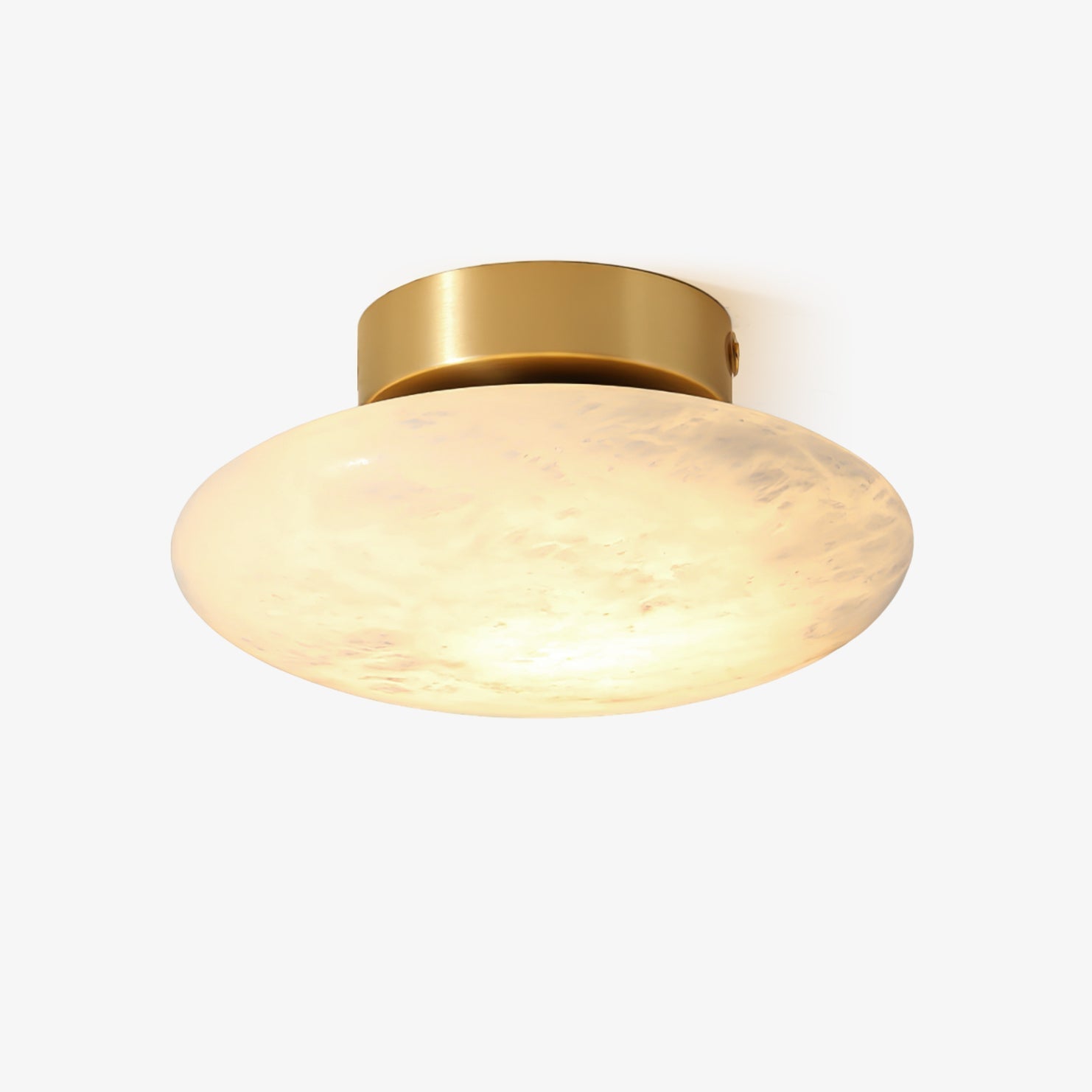 Vanorara Minimalist Alabaster Flush Mount Light-Neutral Decor