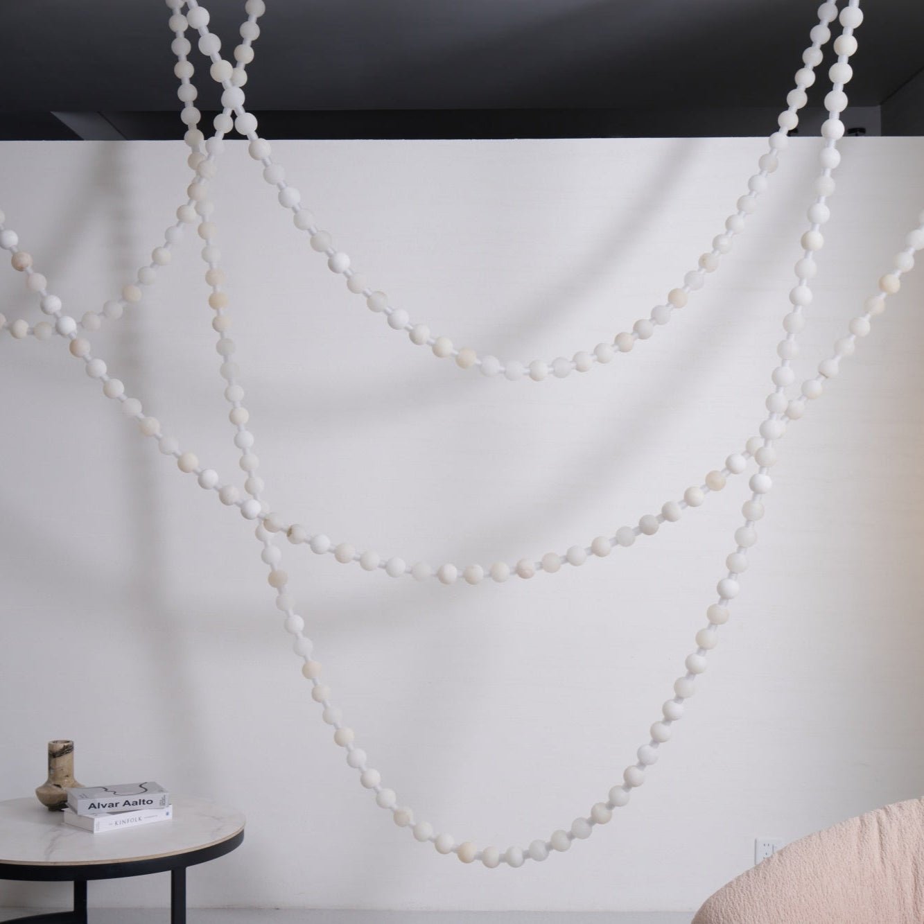 Grempt Alabaster Pearl Necklace Chandelier-Neutral Decor