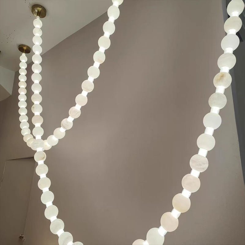 Grempt Alabaster Pearl Necklace Chandelier-Neutral Decor