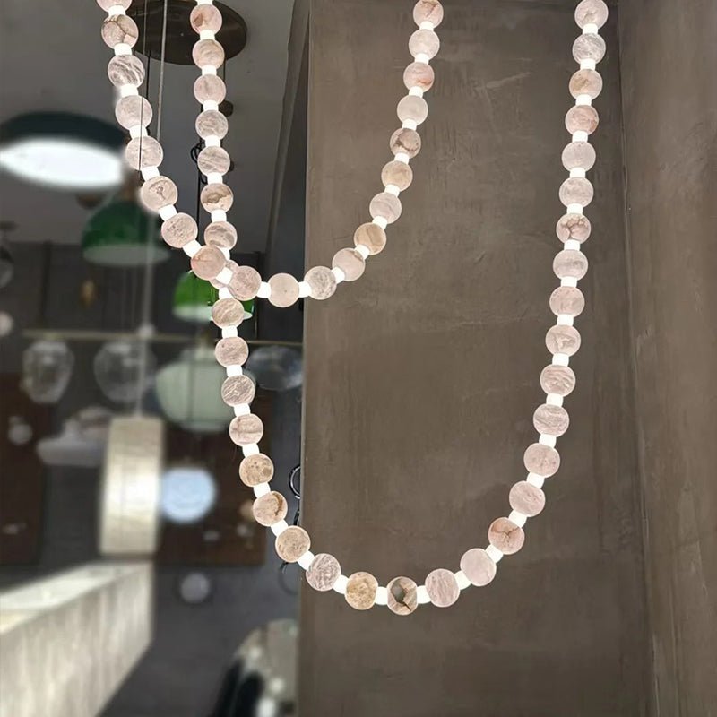Grempt Alabaster Pearl Necklace Chandelier-Neutral Decor