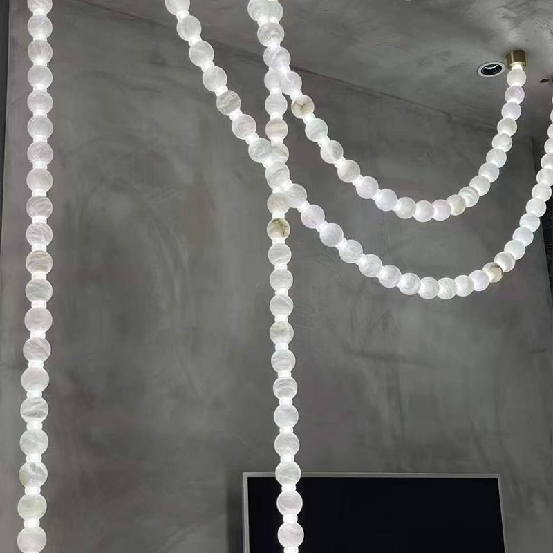 Grempt Alabaster Pearl Necklace Chandelier-Neutral Decor