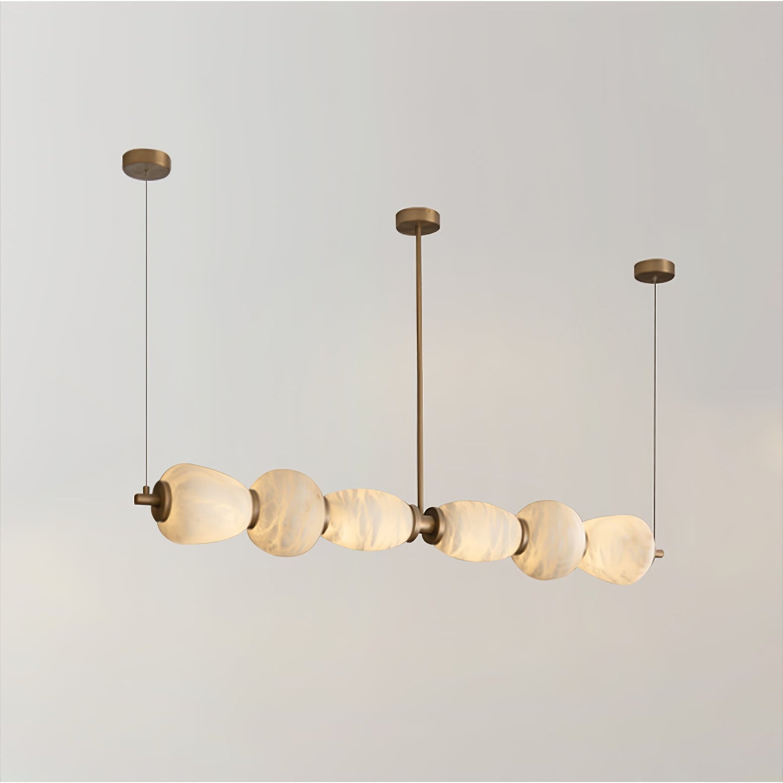 Saroa Alabaster Linear Pendant Light-Neutral Decor