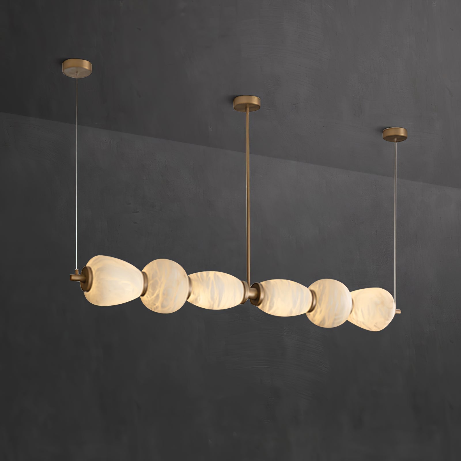 Saroa Alabaster Linear Pendant Light-Neutral Decor