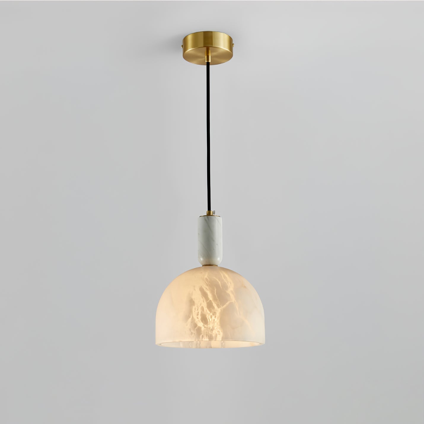 Leda Minimalist Alabaster Pendant Light-Neutral Decor