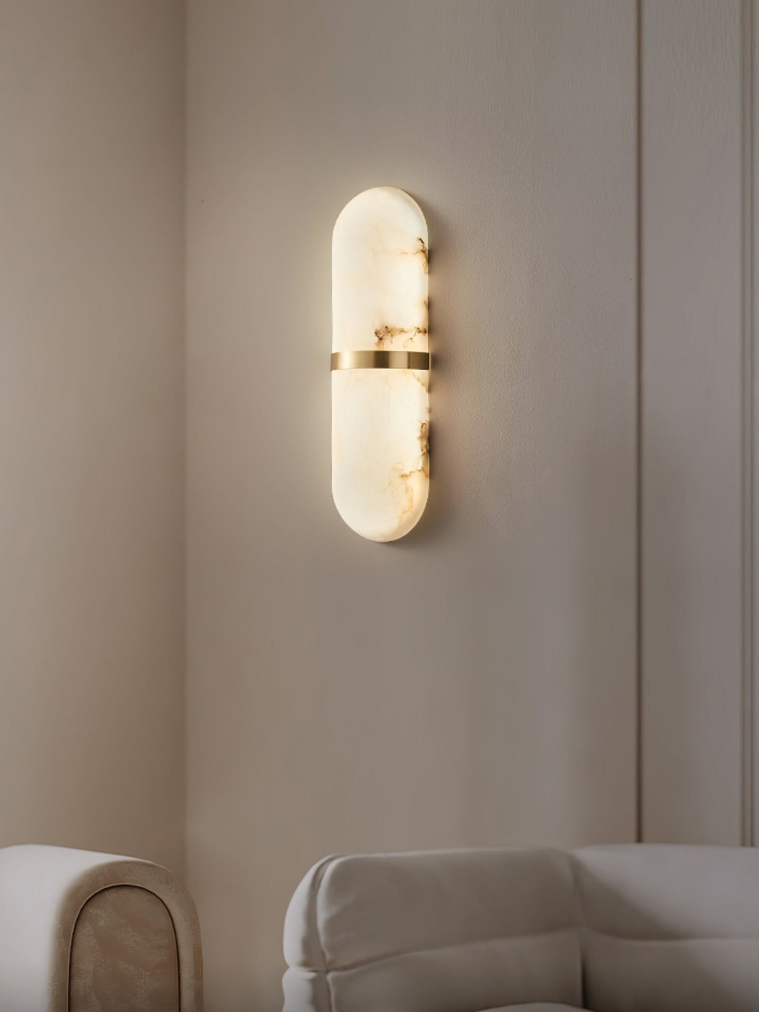 Noxen Luxury Pill Alabaster Wall Lamp-Neutral Decor