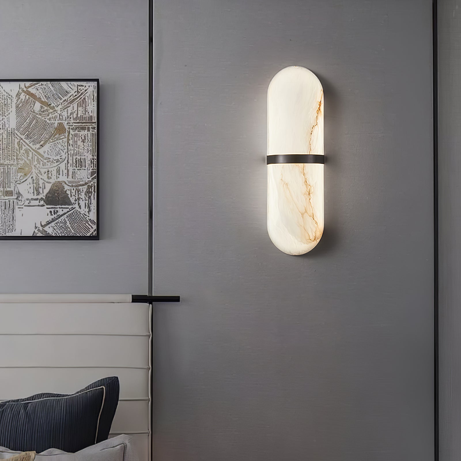 Vitheion Minimalist Alabaster Wall Light-Neutral Decor