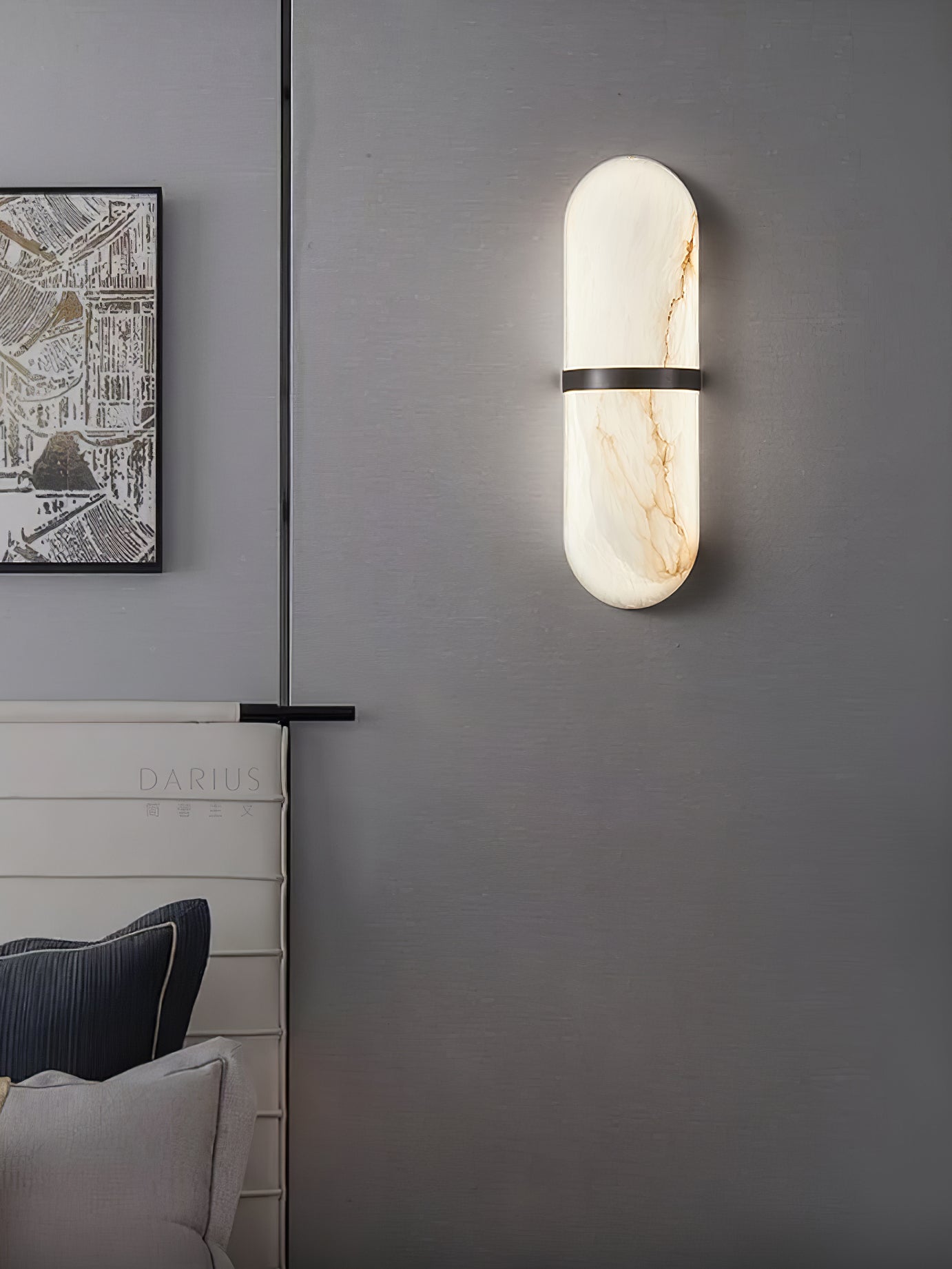 Vitheion Minimalist Alabaster Wall Light-Neutral Decor