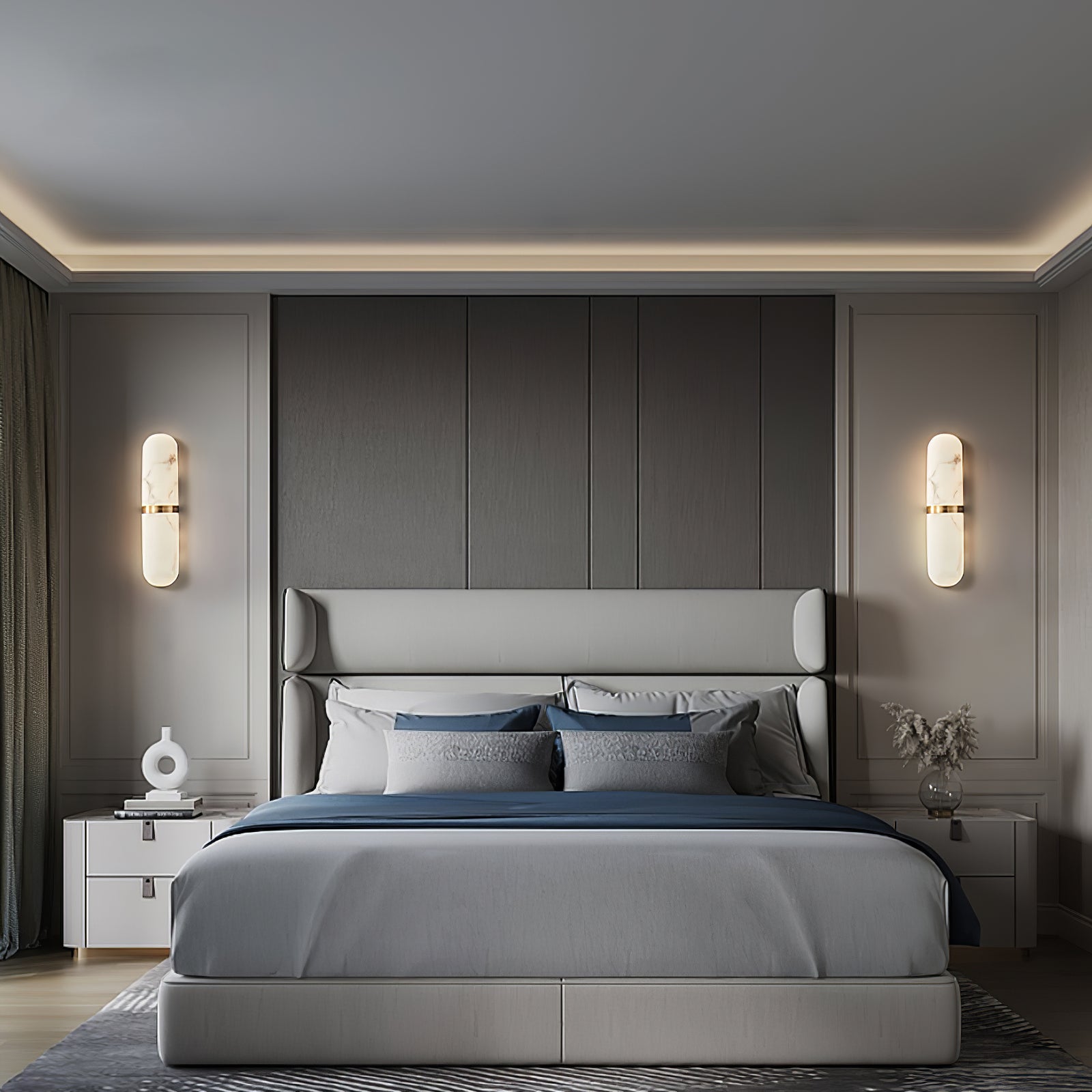 Vitheion Minimalist Alabaster Wall Light-Neutral Decor