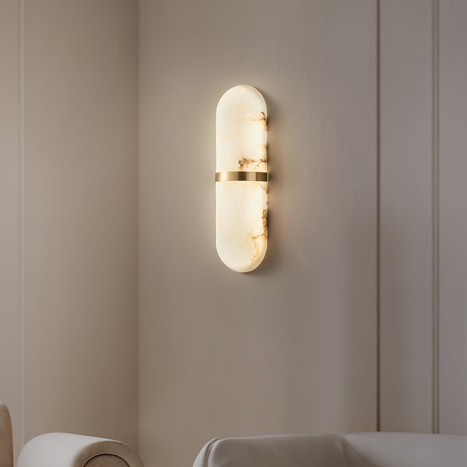Vitheion Minimalist Alabaster Wall Light-Neutral Decor