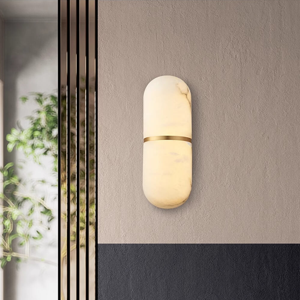 Vitheion Minimalist Alabaster Wall Light-Neutral Decor