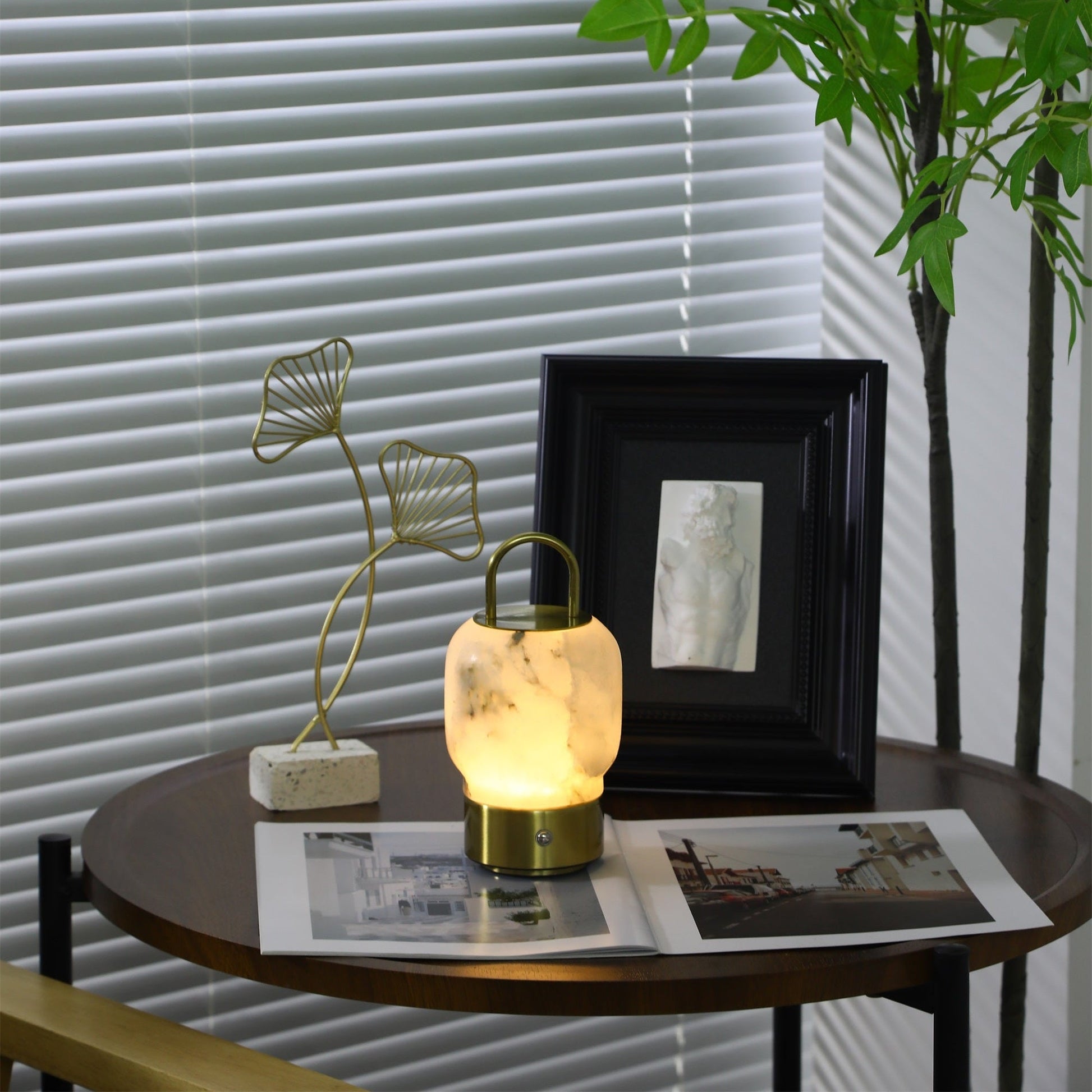 Alabaster Portable Rechargeable Table Lamp-Neutral Decor