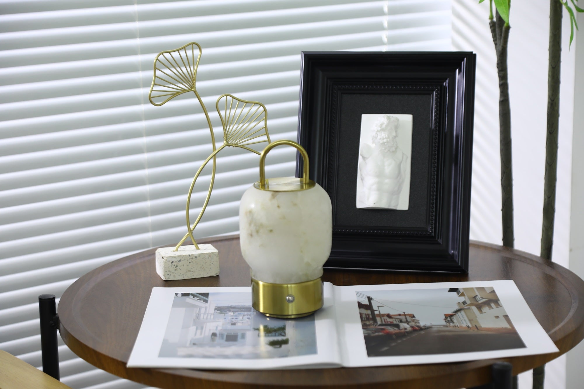 Alabaster Portable Rechargeable Table Lamp-Neutral Decor