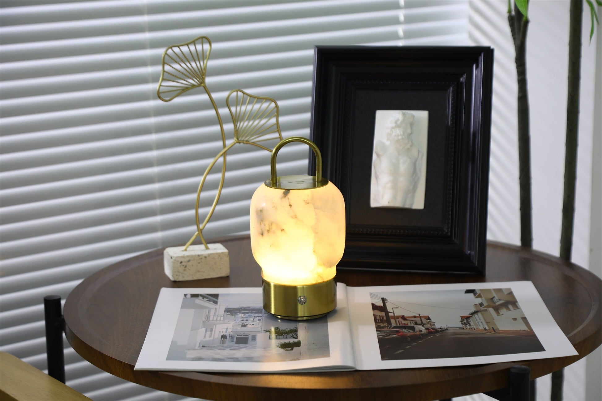 Alabaster Portable Rechargeable Table Lamp-Neutral Decor