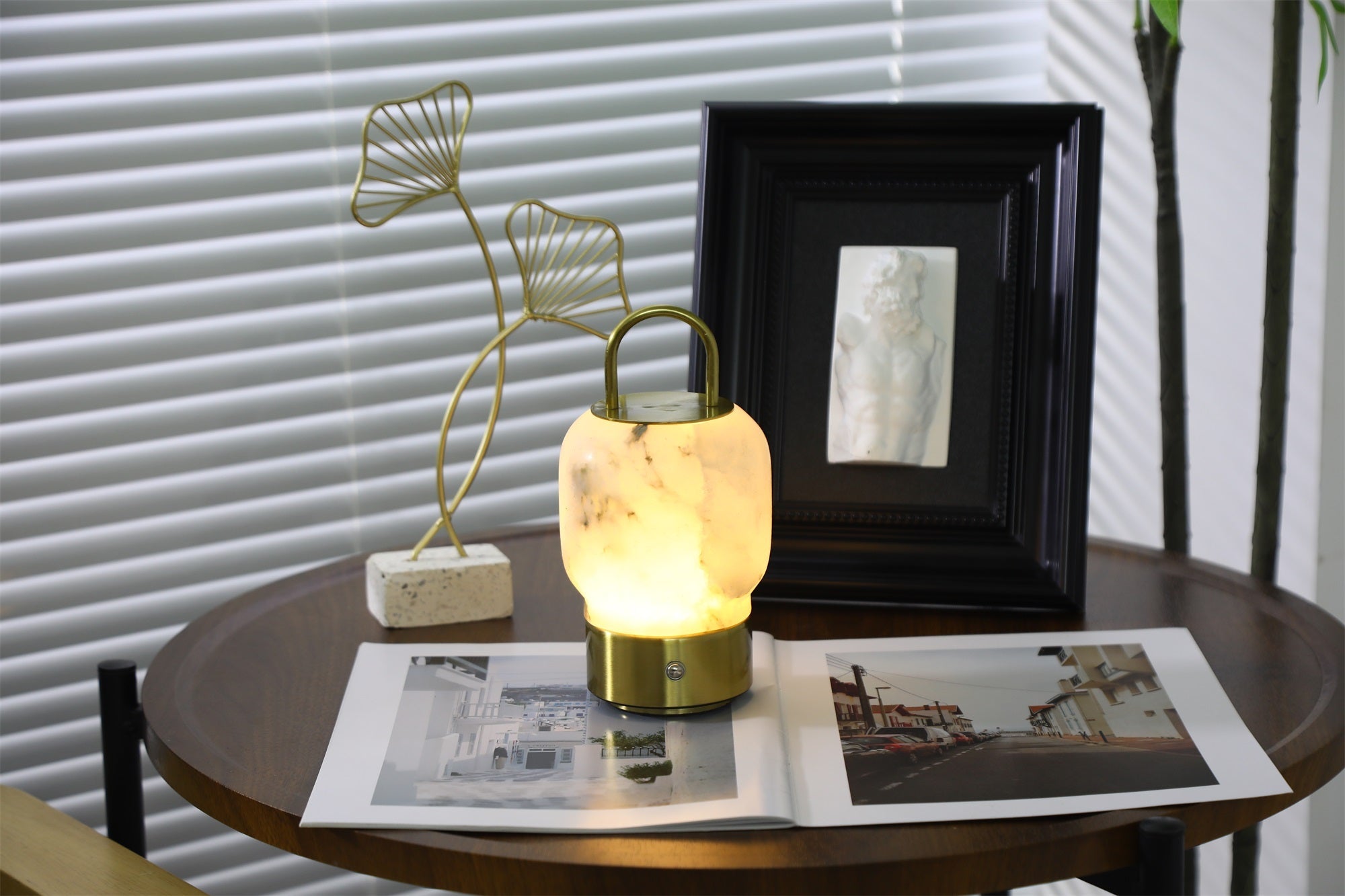 Alabaster Portable Rechargeable Table Lamp-Neutral Decor