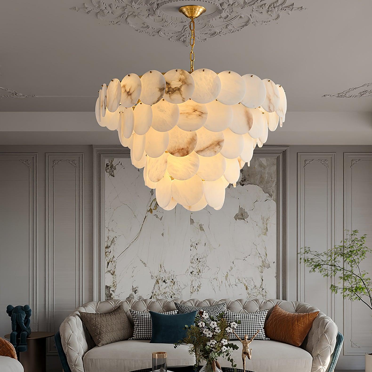 Corvyn Alabaster Chandelier-Neutral Decor