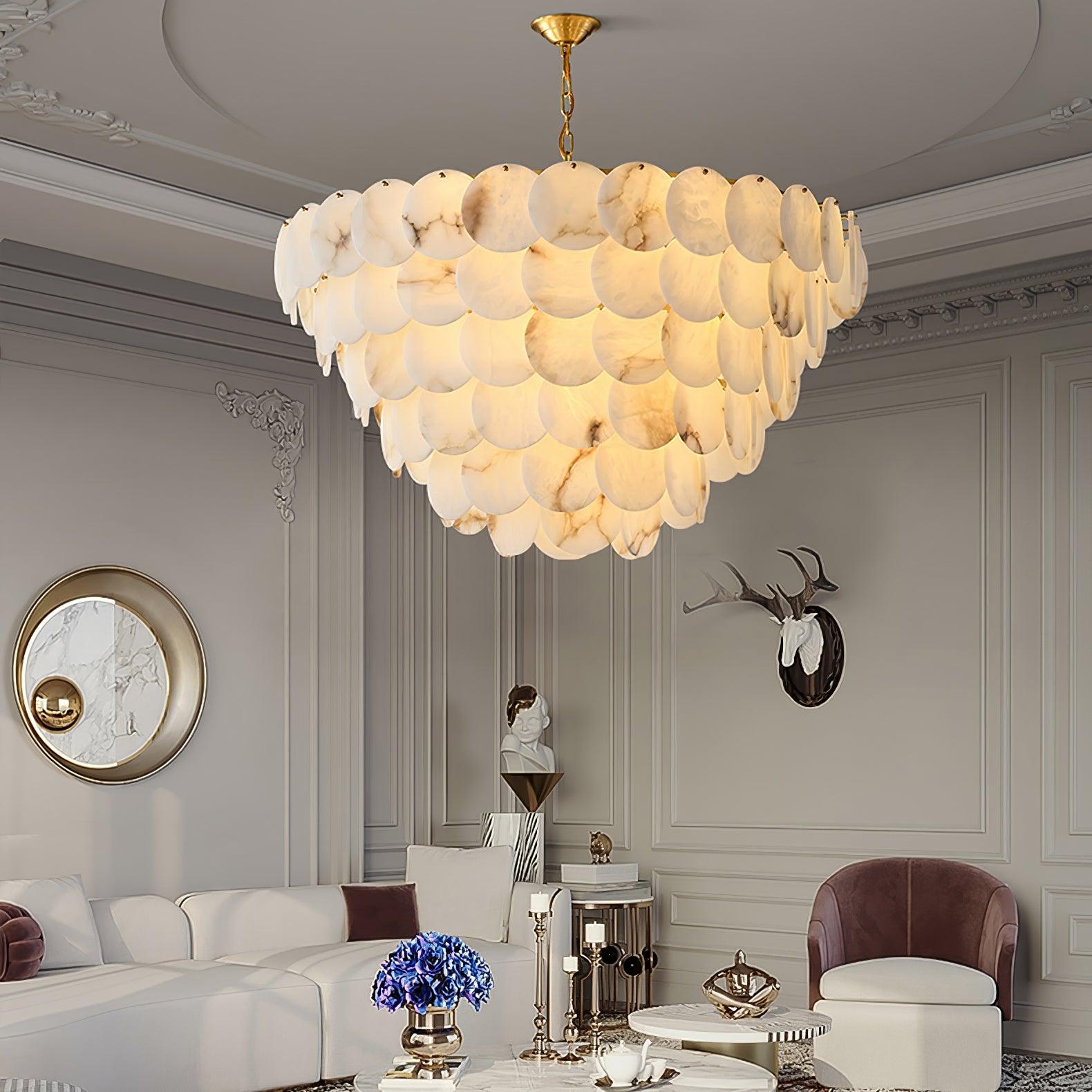 Corvyn Alabaster Chandelier-Neutral Decor