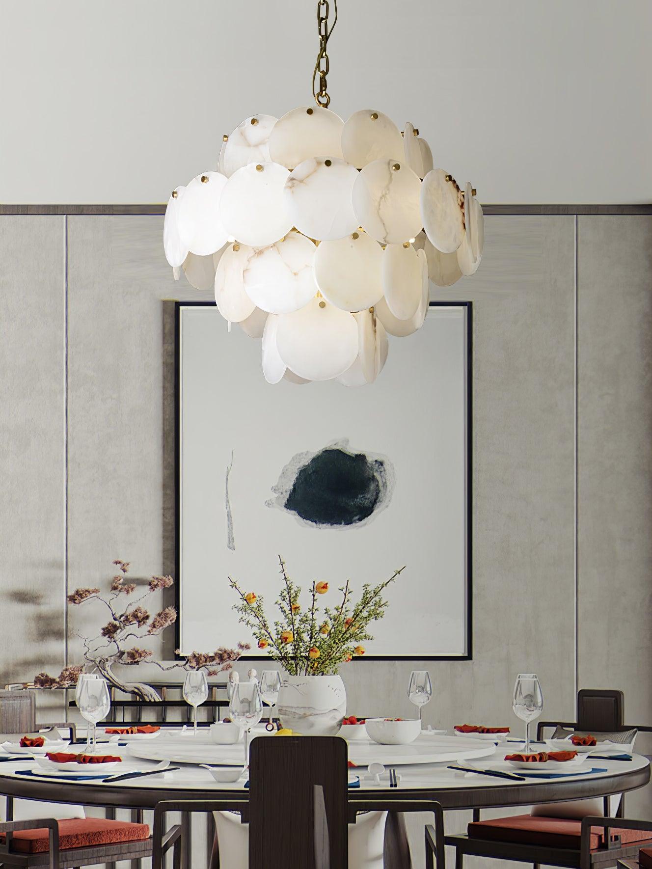 Corvyn Alabaster Chandelier-Neutral Decor