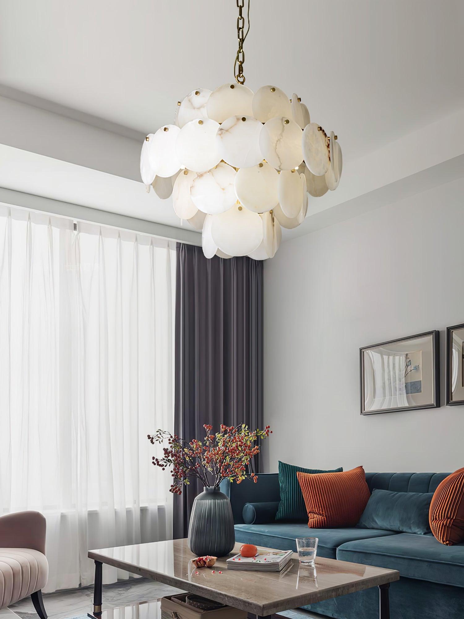 Corvyn Alabaster Chandelier-Neutral Decor