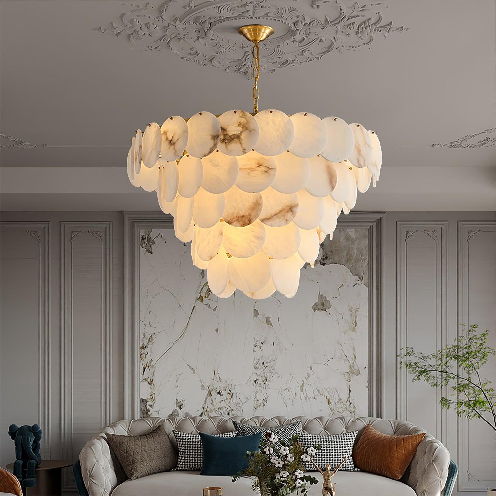 Corvyn Alabaster Chandelier-Neutral Decor