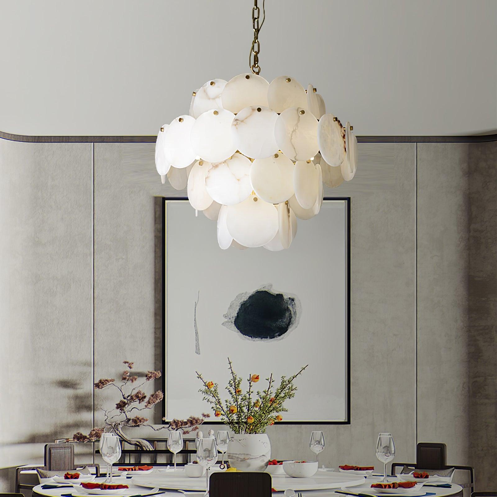 Corvyn Alabaster Chandelier-Neutral Decor
