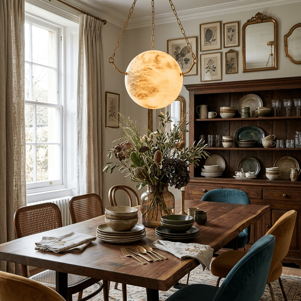 Alabaster Sphere Pendant Lamp-Neutral Decor